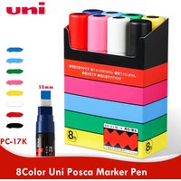 Posca Markers Pen, PC-17K 15mm Extra Broad Tip Japanese Uni Supplies For Kids Back To School Paintings Comic Poster Marcadores