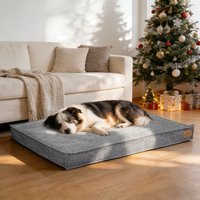 M/L/XL/2XL Dog Beds Cozy Cushion for Medium Large Dogs Rectangular Pet Bed Sleep Mat with Linen Cover Foam Base Waterproof Lining