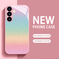 New Sparkle Powder Pattern PhoneCase Glass PhoneCase for Samsung Galaxy S26 S25 S24 S23 S22 S21 FE,Ultra,Plus Girls' Version