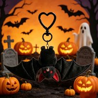 1Pcs Bat Plushie Hanger Keychain for Backpack Bag Handbag Purse Car Keys Decoration Gifts for Couples Men and Women Halloween