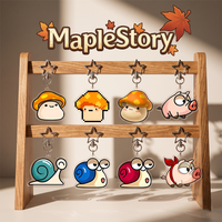 Harajuku MapleStory Kawaii E Hot Game Fans Souvenir Blue Snail Mushroom Bat keychain Cute Keyring Bag Pendant Backpack Decor