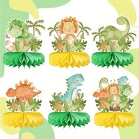 Watercolor Dinosaur Honeycomb Centerpieces, Cute Dinosaur Table Toppers for Kids Dinosaur Birthday Party Decorations