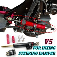 Electric Scooter Steering Damper Bracket Support Kit, Inxing V5 CNC, Carbon Fiber Stabilizer, Adjustable