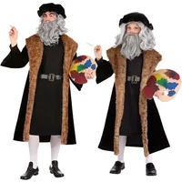 Halloween Cosplay Costume Painter Outfits Stage Play Clothes For Kids Adult Famous Italian Painter Leonardo da Vinci Costume G53