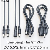 1/2/3M DC 5.5x2.1mm 5.5x2.5mm Extension Cable Male To Male Female Plug Power Supply Connector Cord Wire For CCTV Security Camera