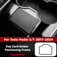 Key Card Holder Positioning Frame for Tesla Model 3/Y 2017-2024 Anti-Slip Card Slot Fixer Limiting Sticker Organizer Accessories