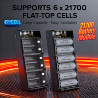 21700 Battery Pack Case with Display Screen - 100W PD Output, Tool-Free Assembly, Multi-Device Fast Charging Removable Shell