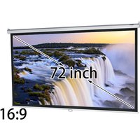 HD Widescreen 72inch Diagonal 16x9 Manual Pull Down Projection Fabric 3D Projector Screen With Auto Self-Lock For Home Cinema