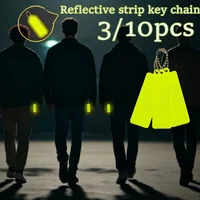 AliExpress NONE 3/10PCS Reflective Rectangular Strip Reflective Pendant Nighttime Outdoor Key Chain Bike Hanging Decorations