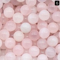 10pcs Natural Stone Ornaments 10mm No Hole Loose Beads Ball Shape Rose Quartz Amethyst Healing Energy Gemstone Home Crafts