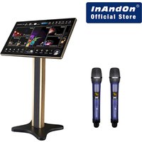 InAndOn KV-HT215 Karaoke Machine 4in1 KTV System 21.5" Touch Screen 2 Wireless Mics YouTube Cloud Library Bluetooth WiFi