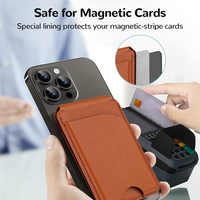 MagSafe Magnetic Leather Wallet Card Holder Adjustable 160° Phone Stand Anti-Demagnet Multi Card Pocket For iPhone 12-17 Series
