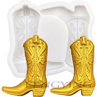 Cowboy Boots Silicone Mold Sugarcraft Cupcake Baking Mold Fondant Cake Decorating Tools Resin Tools