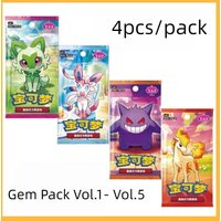 In Stock 4pcs/Pack Pok E Mon Tcg Gem Pack Vol.1- Vol.5 Simplified Chinese Original Trading Game Card Collectible Gift For Fans