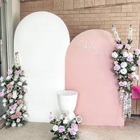 1.8/2/2.2m Double Sided Pink Arch Cover White Dusty Pink Chiara Arch Stand Cover for Birthday Baby Shower Wedding Backdrop Decor