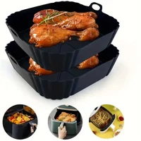 1pc Reusable Silicone Air Fryer Liner—Foldable, Non-stick Baking Mat—Heat Resistant, Kitchen Cooking Accessory