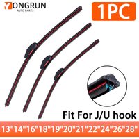 YONGRUN 1PC Wiper Blade 13"14"16"18"19"20"21"22"24"26"28" Windshield Wiper Blade Boneless Double Rubber Strip Replacement Part