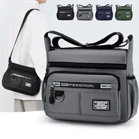 1Pc Men's Crossbody Messenger Satchel - Multi-layered Pockets, Adjustable Shoulder Strap, Business Single Shoulder Bag‘