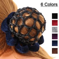 Hot Sale Lace Velet Edge Elastic Hair Nets Updo Styling Tool Ballet Crochet Snood Bun Cover