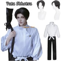 Yuta Okkotsu Cosplay Costume Anime Okkotsu Yuta Wig Top Pants Belt Uniform Halloween Party Clothes for Men Women