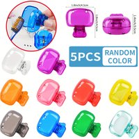 5pcs Household Toothbrush Storage Clip - Portable Travel Toothbrush Dust Protective Cap - Storage Box Portable Toothbrush Head P