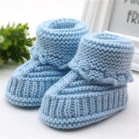 Newborn Booties Baby Socks Shoes Knitting Wool Girl Boy Winter Warm Cute Toddler Prewalkers Soft Infant Crib Crawl Shoes image 3