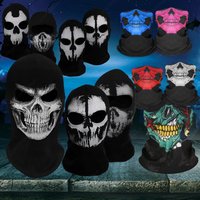 Unisex Ghosts Skull Full Face Mask Skull Ski Headwear Scarf Hood Scary Skeleton Skull Mask for Halloween Cosplay
