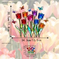 1pc Colored Tulip Butterfly Electrostatic Window Glass Sticker Sunlight Reflection Color Window Effect Window Decoration Sticker