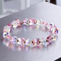 Child Butterfly Charm Transparent Bracelet Elastic Rope Irregular Beaded Bracelets Shiny Mulit-cut Chain Hand Accessories Gifts