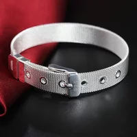 925 silver Fine Noble Jewelry Beautiful 10mm Watch style chain Bracelet For Woman Fashion Wedding Party Gifts