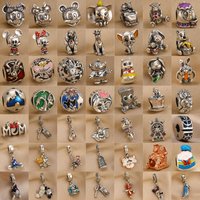 New Cartoon Mouse, Elephant, Dog, Bear Bead Pendant, 925 Silver Suitable for Original Bracelet DIY Accessories Exquisite Jewelry