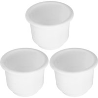3Pcs White Nylon Boat Cup Holder Recessed Drop in Marine Drink Holder with Efficient Drainage for Yacht and Rv Use