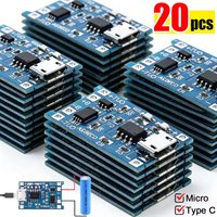 Micro USB/Type C 5V 1A Charger Board with Dual Protection Functions 18650 Charging Module Lithium Battery Module Battery Holder