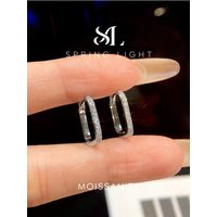 Real Moissanite Diamond Hoop Earrings For Women 925 Sterling Silver Anniversary Party Fashion Luxry High Quality Fine Jewelry