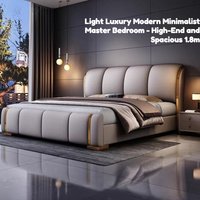 200x220cm Aesthetic Unique Bed Modern Queen Size Sleeping Double Bed Organizer Waterproof Multifunctional Bedroom Furniture