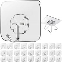 Transparent Self Adhesive Wall Hooks Waterproof No Drill Invisible Sticky Hanger For Indoor Wall Arrangement Bathroom Kitchen