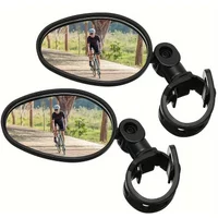 1PC Bicycle rearview mirror, 360 degree adjustable and rotatable handle mirror, wide-angle shock-absorbing acrylic convex mirror