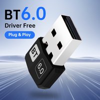USB Bluetooth 6.0 Dongle BT 6.0 USB Adapter Wireless Audio Receiver Transmitter PC Laptop Mouse Speaker for Win11/10/8.1