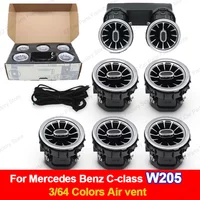 For Mercedes Benz C-class W205 Air Vent 3/64 Color Front and Rear Air Vent Ambient Light Turbine Nozzle Original APP Control