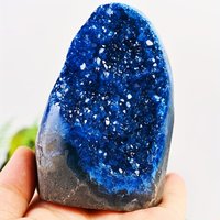 Stunning Uruguayan Blue Crystal Cluster - High-Quality Quartz Geode for Home & Office Decor, Unique Gift Idea