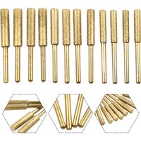 Brand New High Quality Chainsaw Sharpener Diamond Shank 3mm Spare Parts Titanium Yard 12pcs 3 Size/4pc Grinding Head