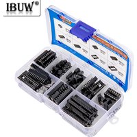 66PCS/lot with Box DIP IC Sockets Adaptor Solder Type Socket Kit 6 8 14 16 Pin DIP-6 DIP-8 DIP-14 IC Connector 18p 20p 24p 28p