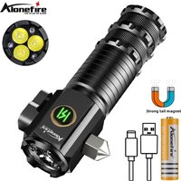 3 x LED-Hochleistungs-Taschenlampe, 18650, USB wiederaufladbar, Magnet, für Zuhause, Arbeit, Auto, Reparatur, Blitzlicht, Outdoor, Flucht, Fensterbrecher, Taschenlampe