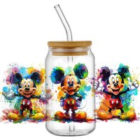 popular Mixed Cartoon Decal Wrap Stickers Waterproof UV DTF Cup Mug Wraps Sticker DIY 3D Wrap Decal For 16oz Libbey Glass