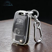 Transparent Car Key Case Cover Shell Fob for KIA RIO Soul Optima Ceed K2 K3 K5 Pride for Hyundai Elantra Accent I20 I30 Ix35