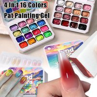 4 in 1 16 Colors Nail Art Painting Gel Polish Gradient Candy Oil Painting 3D Creative DIY Mixing Palette Nail Art Manicure Tools
