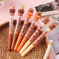 4Pcs/Lot Kawaii Capybara Stacking Game Gel Pens 0.5mm Black Ink Quick-Drying Neutral Pen Student Writing Tool for School Office