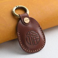 Genuine Leather For AirTag Keychain Access Entrance Guard Card protecter Portable NFC Smart Key