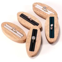 Ring Jewelry Display Tray Solid Wood Oval Pair Ring Jewelry Rack Counter Jewelry Display Props Jewelry Boxes and Packing