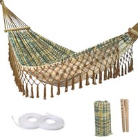 Bohemian Style Fringed Hammock for Home Balcony, Courtyard or Backyard Relaxation. Outdoor Camping Hanging Tree Hammock